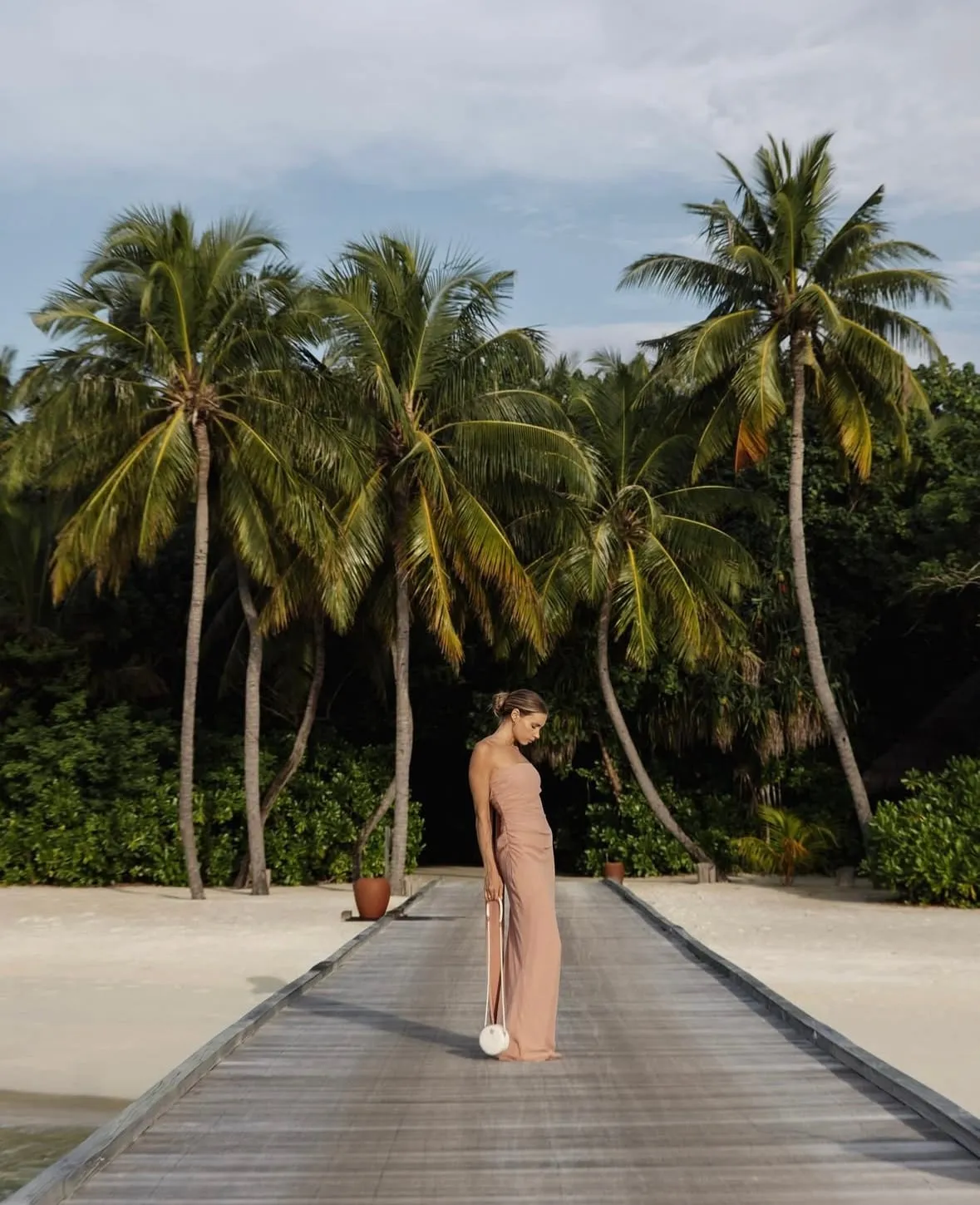 NBD dress at a palm resort